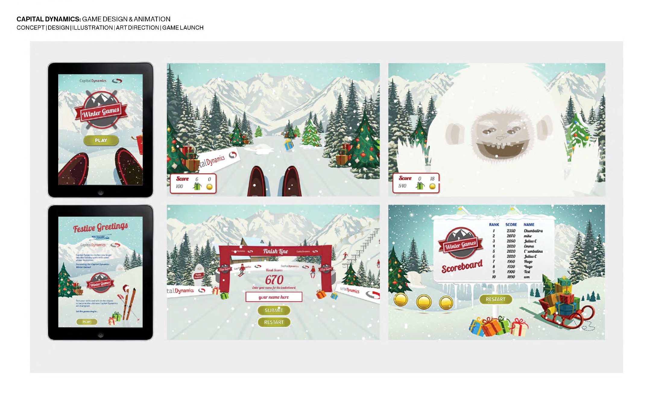 Capital Dynamics Winter Games branded game design