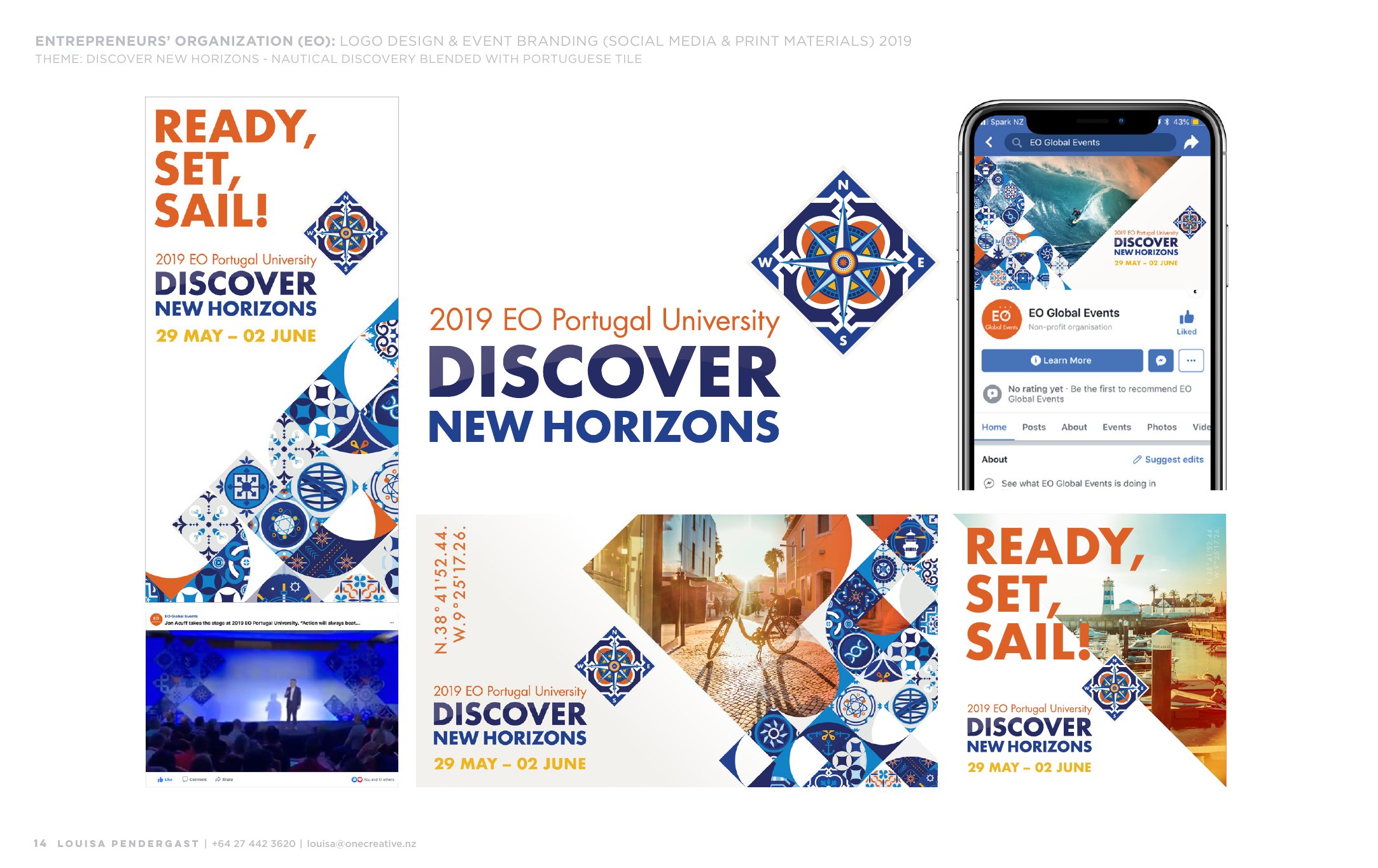 EO Discover New Horizons — Portugal event branding, nautical theme