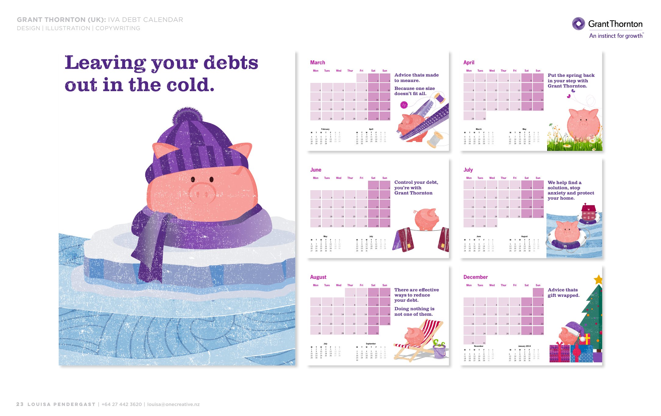 Grant Thornton IVA Debt Calendar — design, illustration, copywriting