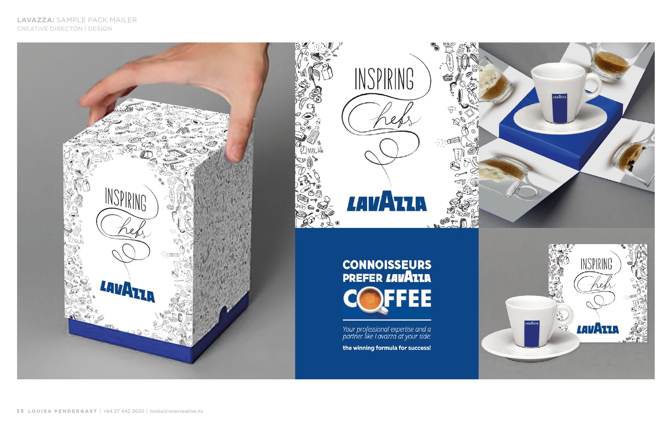 Lavazza sample pack mailer — creative direction and design