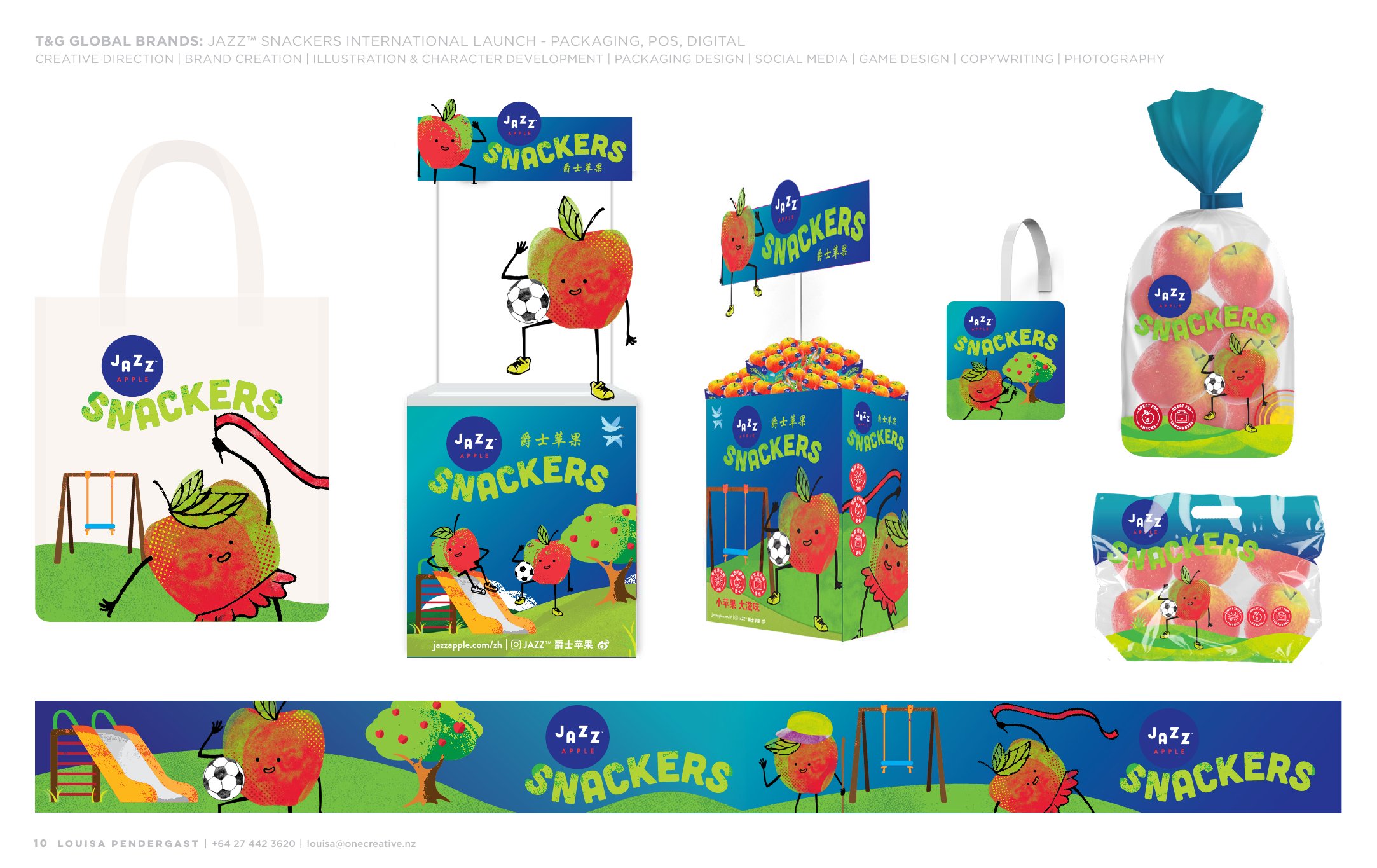 JAZZ Snackers international launch — character development and packaging